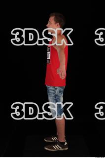 0011 Whole body red shirt short jeans  black shoes…